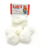 Jumbo Rabbit Fur Pom Pom Cat Toy Natural White