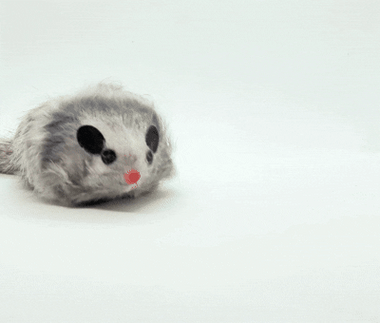 Trembling Rabbit Fur Mouse Cat Toy with Pull String Cat Toy by Kats'n Us by Kats'n Us