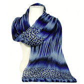 Women's animal print scarf - Navy Blue