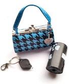 Poo Bags with Purse Dispenser - Blue Checker Design