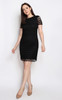 Crochet Lace Sheath Dress - Black