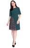 Chiffon Panel Wrap Dress - Forest Green