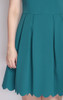 Scallop Hem Pleated Dress - Teal