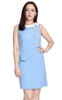 Asymmetrical Peplum Dress - Baby Blue