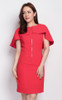 Zipper Cape Dress - Vermillion