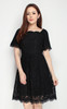 Scallop Lace Dress - Black