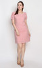 Embroidered Square Neck Dress - Pink