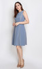 Contrast Panelled Dress - Ash Blue