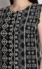 Embroidered Ruffle Hem Dress - Black