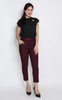 Belted Peg Trousers - Deep Berry