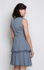 Eyelet Trim Tiered Dress - Ash Blue