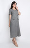 Pockets Pleated Midi Dress - Checks