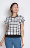 Checkered Tweed Top