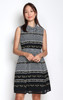 Houndstooth Print High Neck Dress