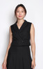 Tailored Tux Vest Top - Black