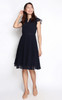 Pleated Chiffon Dress - Navy