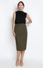 Knit Pencil Skirt - Olive