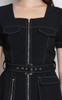 Pockets Zipper Dress - Black