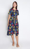 Rainbow Leaves Dress - Navy