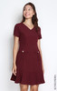 Mermaid Hem Work Dress - Burgundy