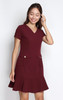 Mermaid Hem Work Dress - Burgundy