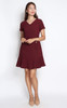 Mermaid Hem Work Dress - Burgundy