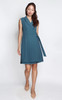 Pleated Tux Dress - Slate Blue