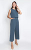 Beaded Dual Layer Jumpsuit - Slate Blue