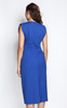 Padded Shoulder Side Ruched Dress - Cobalt Blue