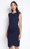 Ruched Overlap Dress - Navy