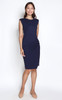 Ruched Overlap Dress - Navy