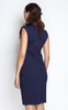 Ruched Overlap Dress - Navy