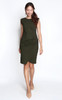 Ruched Overlap Dress - Olive