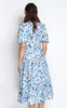 Floral Scribble Midi Dress - Blue