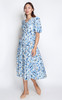 Floral Scribble Midi Dress - Blue
