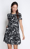 Printed Drop Waist Dress - Black