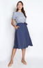 A-line Flare Skirt - Denim Blue