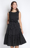 Tiered Midi Dress - Black Polka Dots