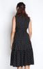 Tiered Midi Dress - Black Polka Dots