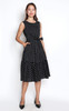 Tiered Midi Dress - Black Polka Dots
