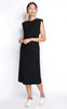 Banded Waist Tee Dress - Black