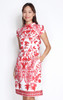 Porcelain Print Cheongsam - Red