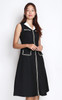 Lapel Tweed Dress - Black