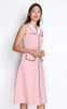 Lapel Tweed Dress - Pink