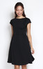 Asymmetrical Boatneck Dress - Black