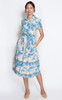 Collared Floral Dress - Blue
