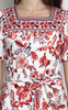 Square Neck Porcelain Print Dress - Red