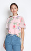 Rose Print Top - Pink