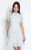 Tangerine Mandarin Collar Dress - White