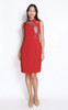 Cascading Floral Embroidered Cheongsam - Crimson